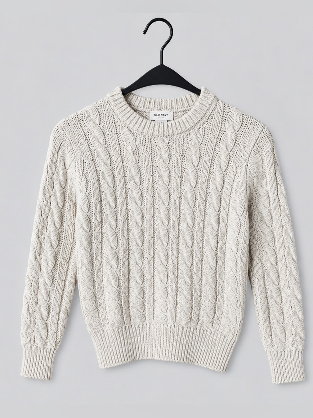 Crewcuts Kids Chunky Fisherman Sweater Small Cable Knit Heavy White Classic